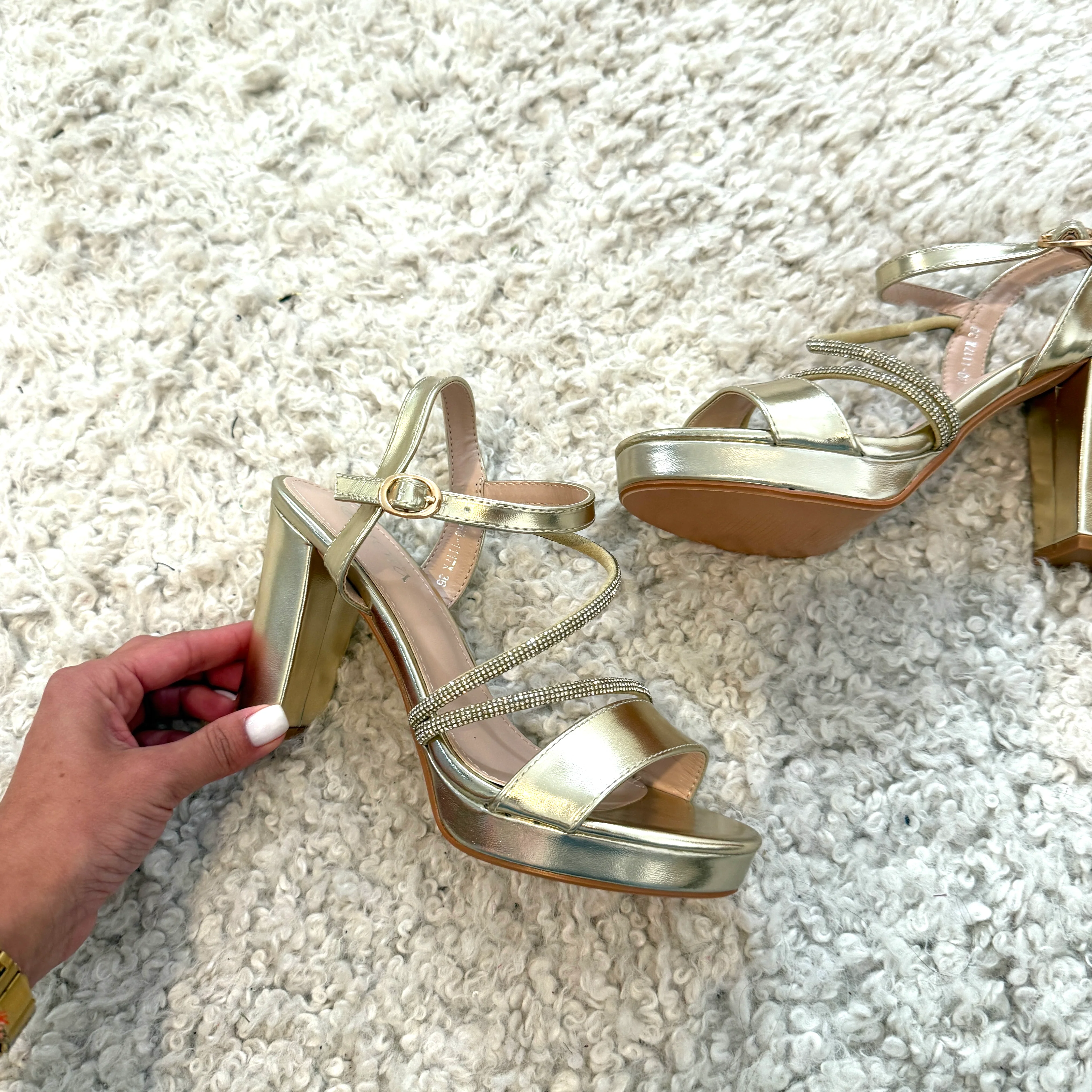 TALONS DORES A STRASS