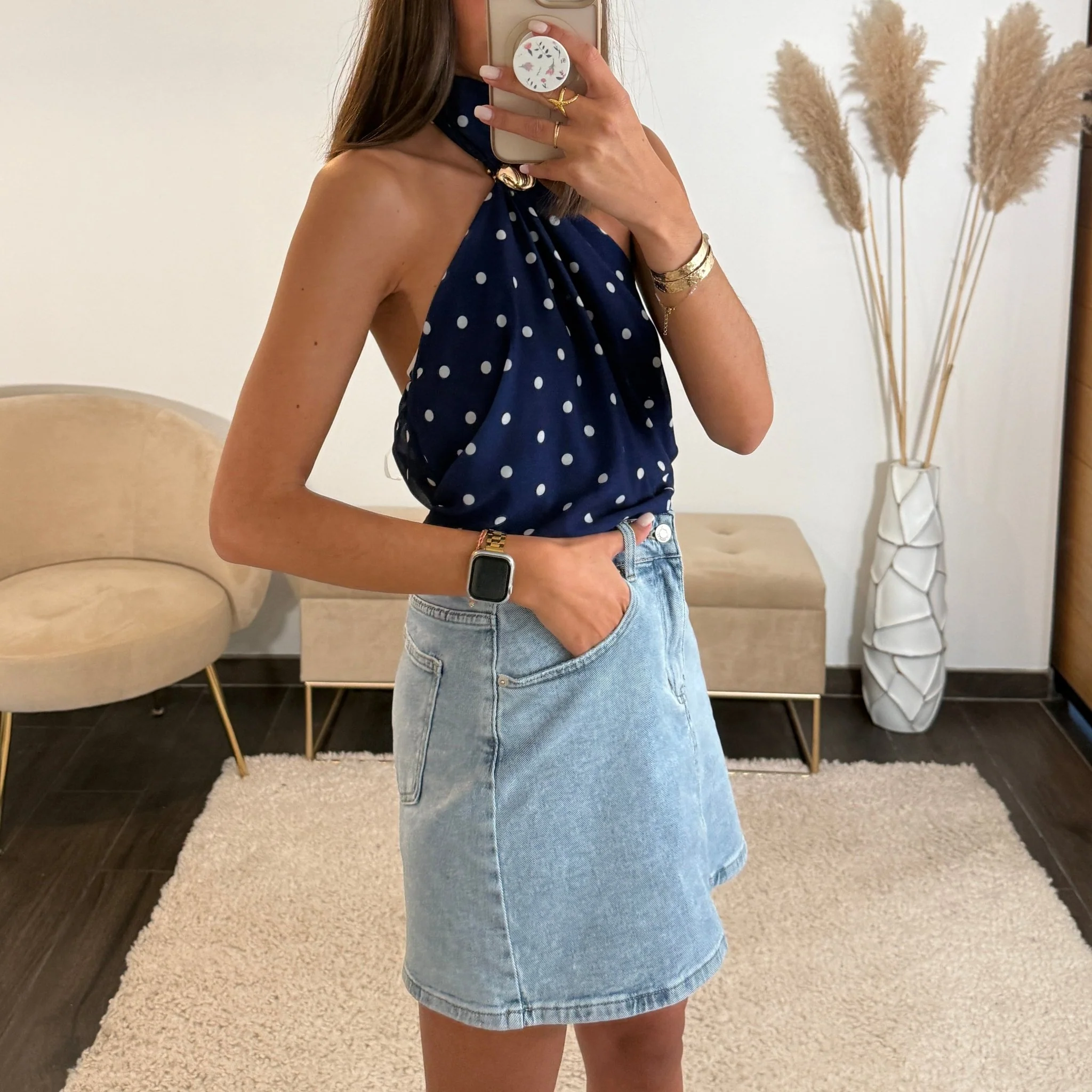 TOP BLEU A POIS SAM - Image 2