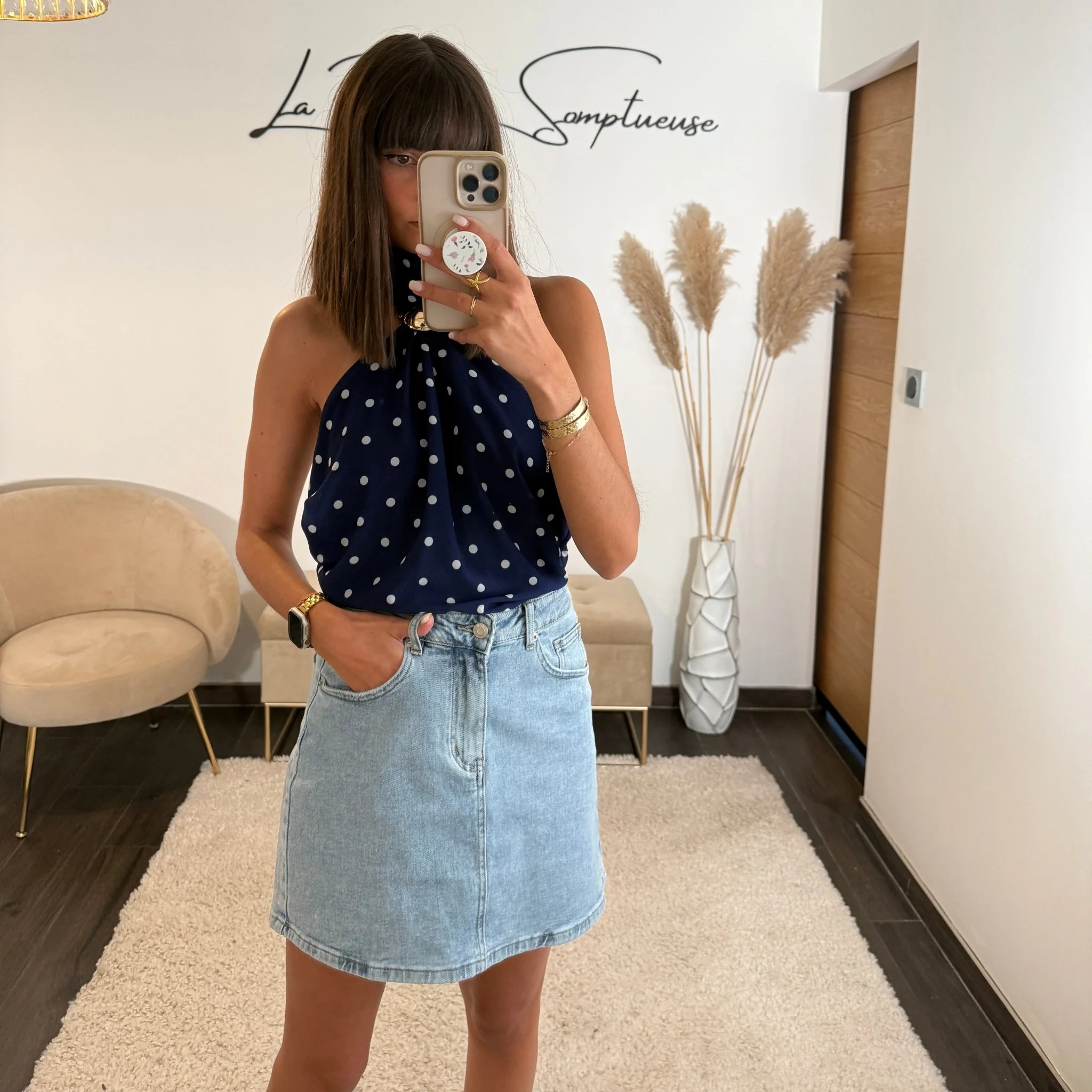 TOP BLEU A POIS SAM - Image 4