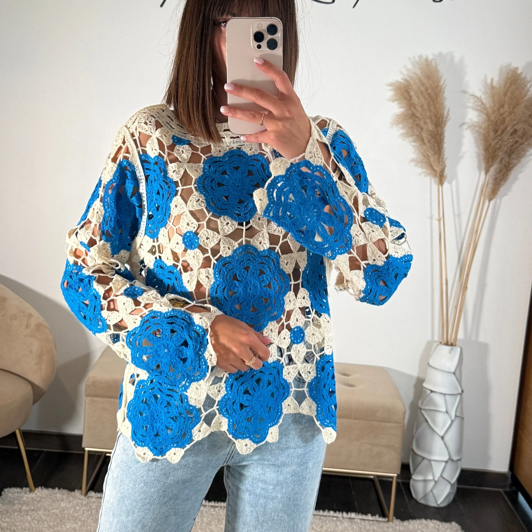 TOP CROCHET BLEU ROYA