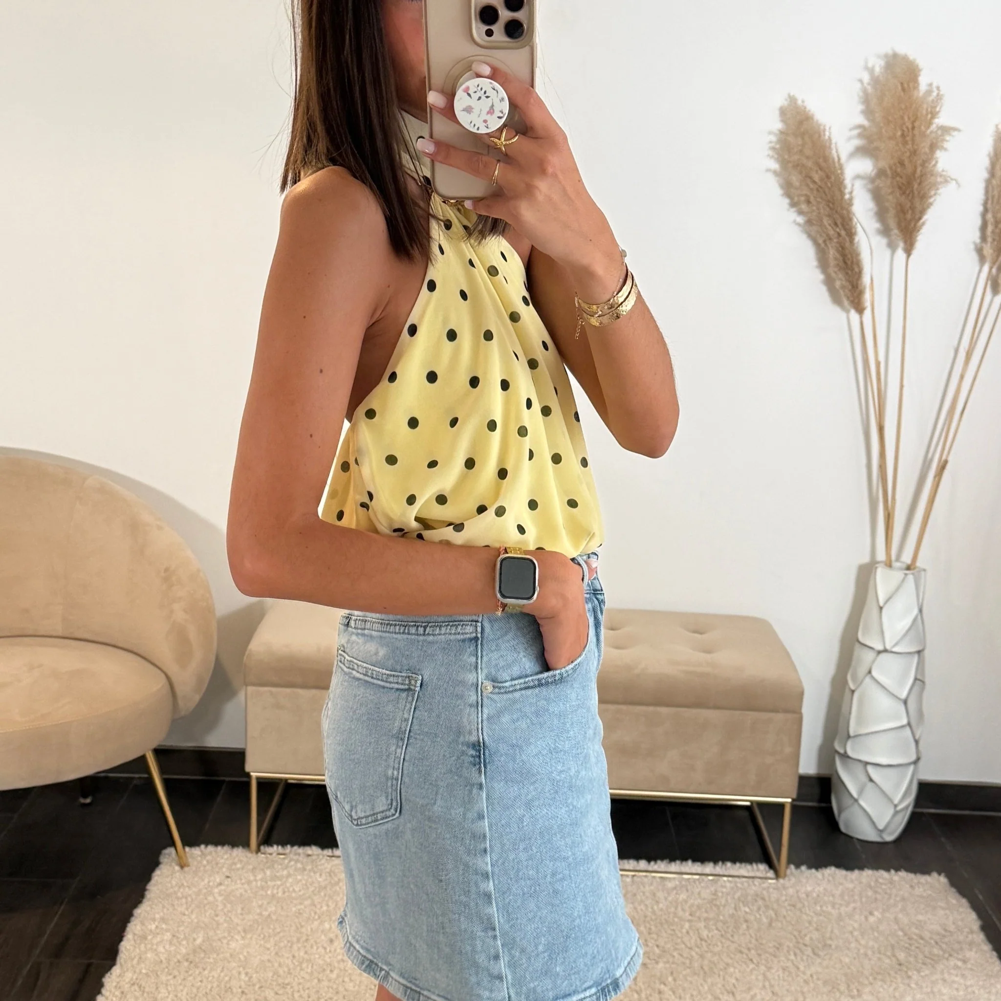 TOP JAUNE A POIS SAM - Image 3