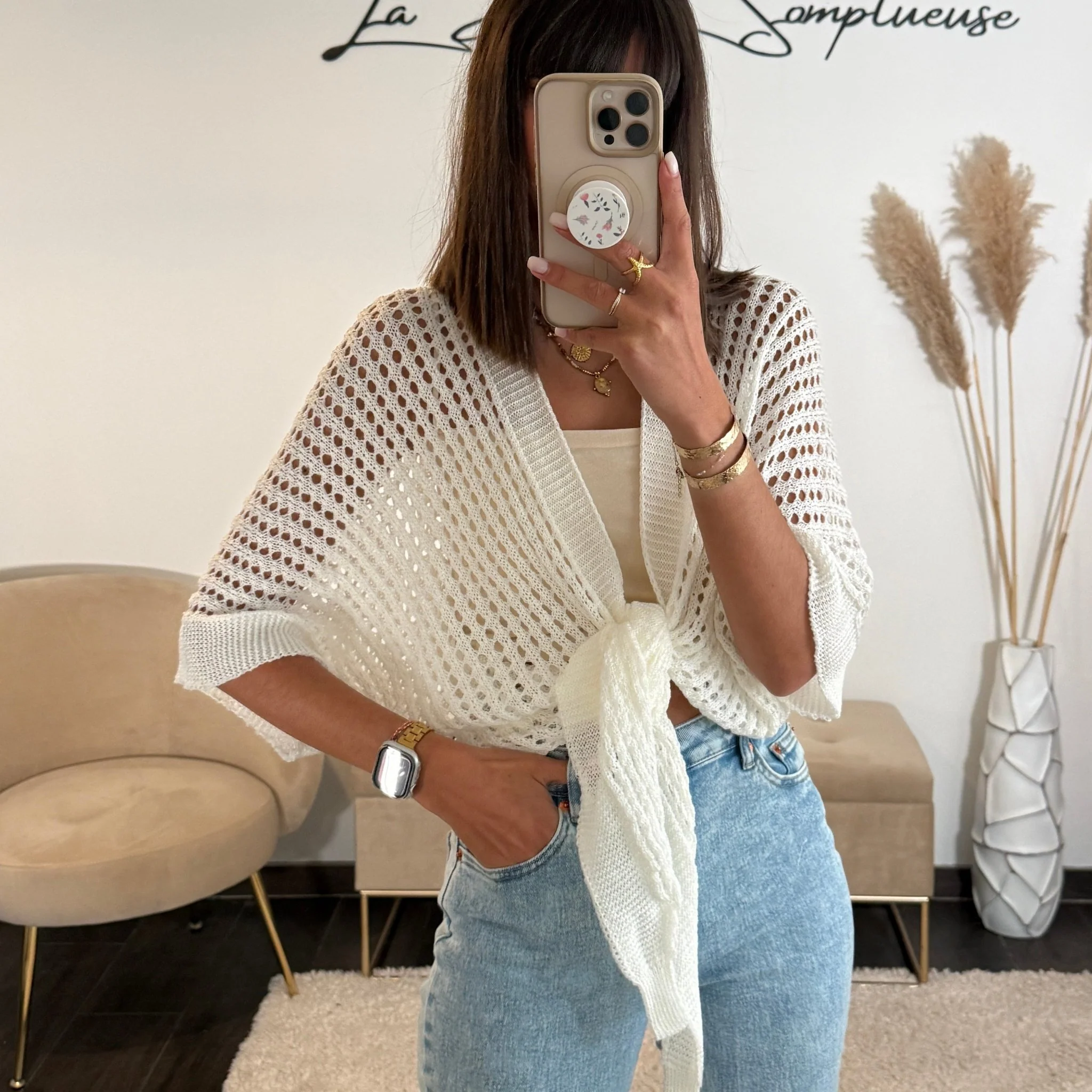 TOP MAILLE BLANC GIANNY