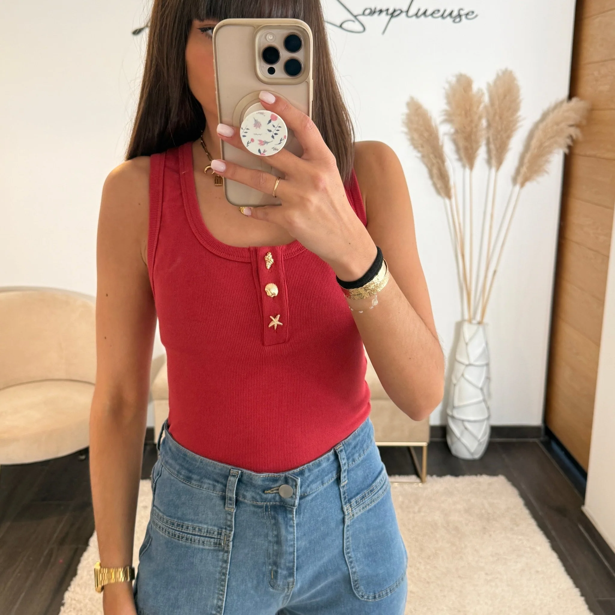TOP TERRACOTTA COQUILLAGE
