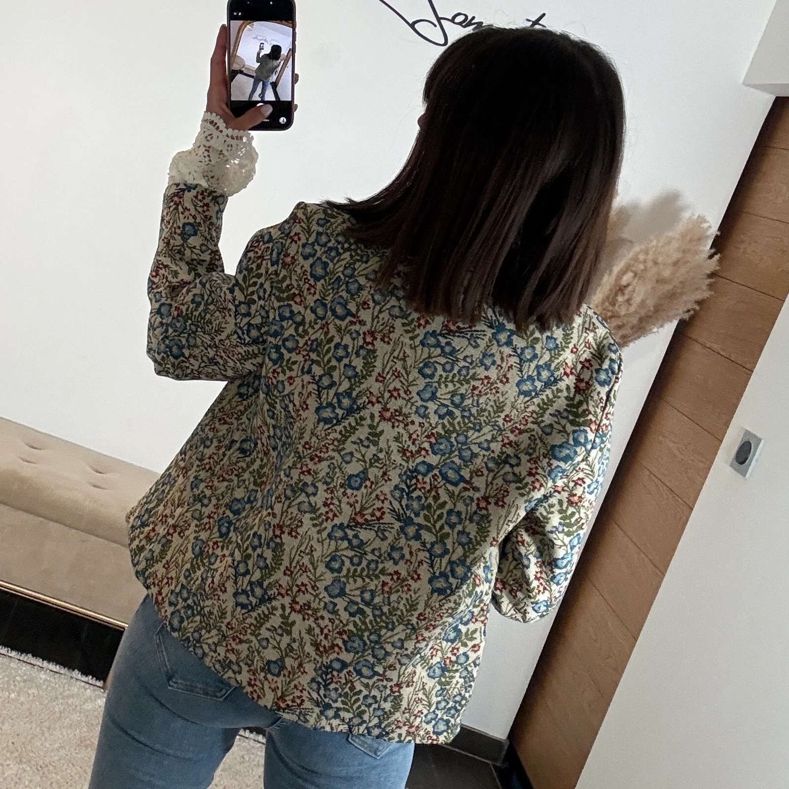 VESTE FLEURIE BLEU AGATHE - Image 3