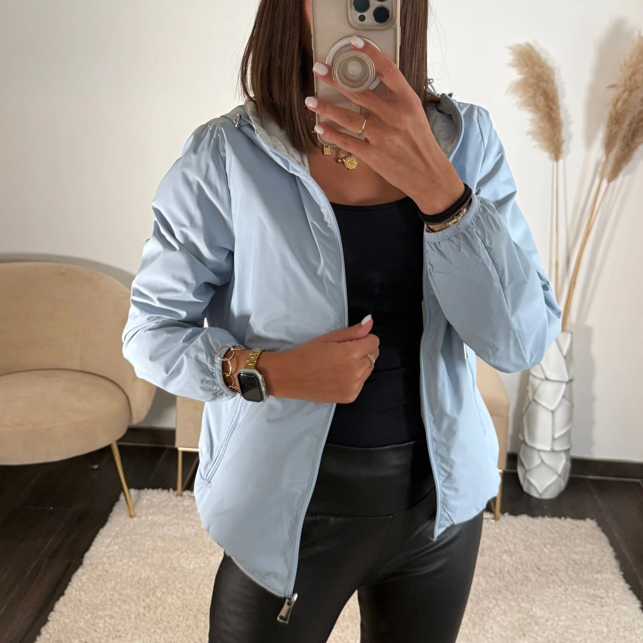 VESTE IMPERMEABLE BLEU CIEL ZOE