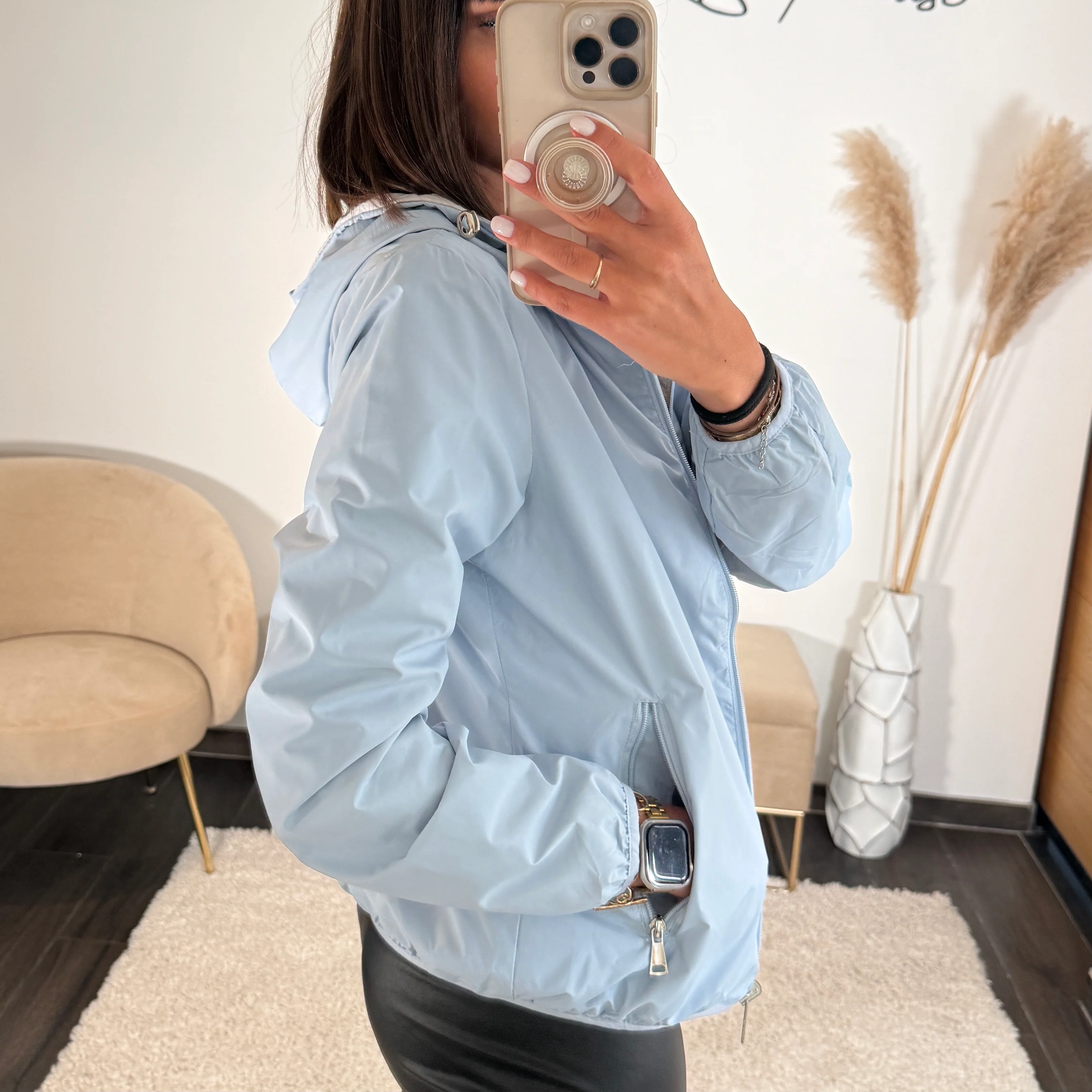 VESTE IMPERMEABLE BLEU CIEL ZOE - Image 2