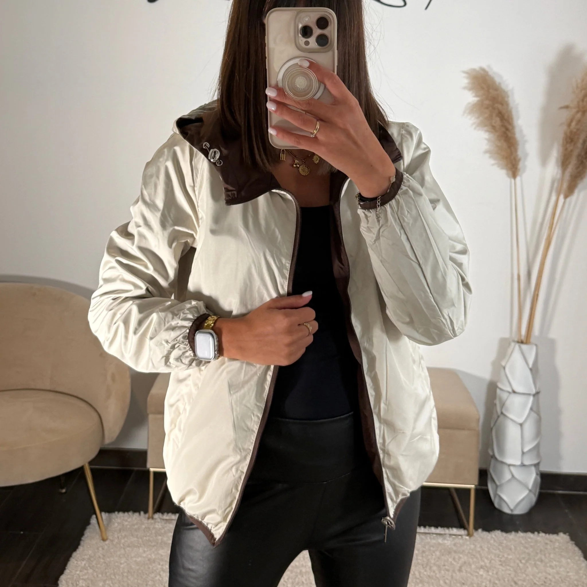 VESTE IMPERMEABLE MARRON ZOE - Image 3