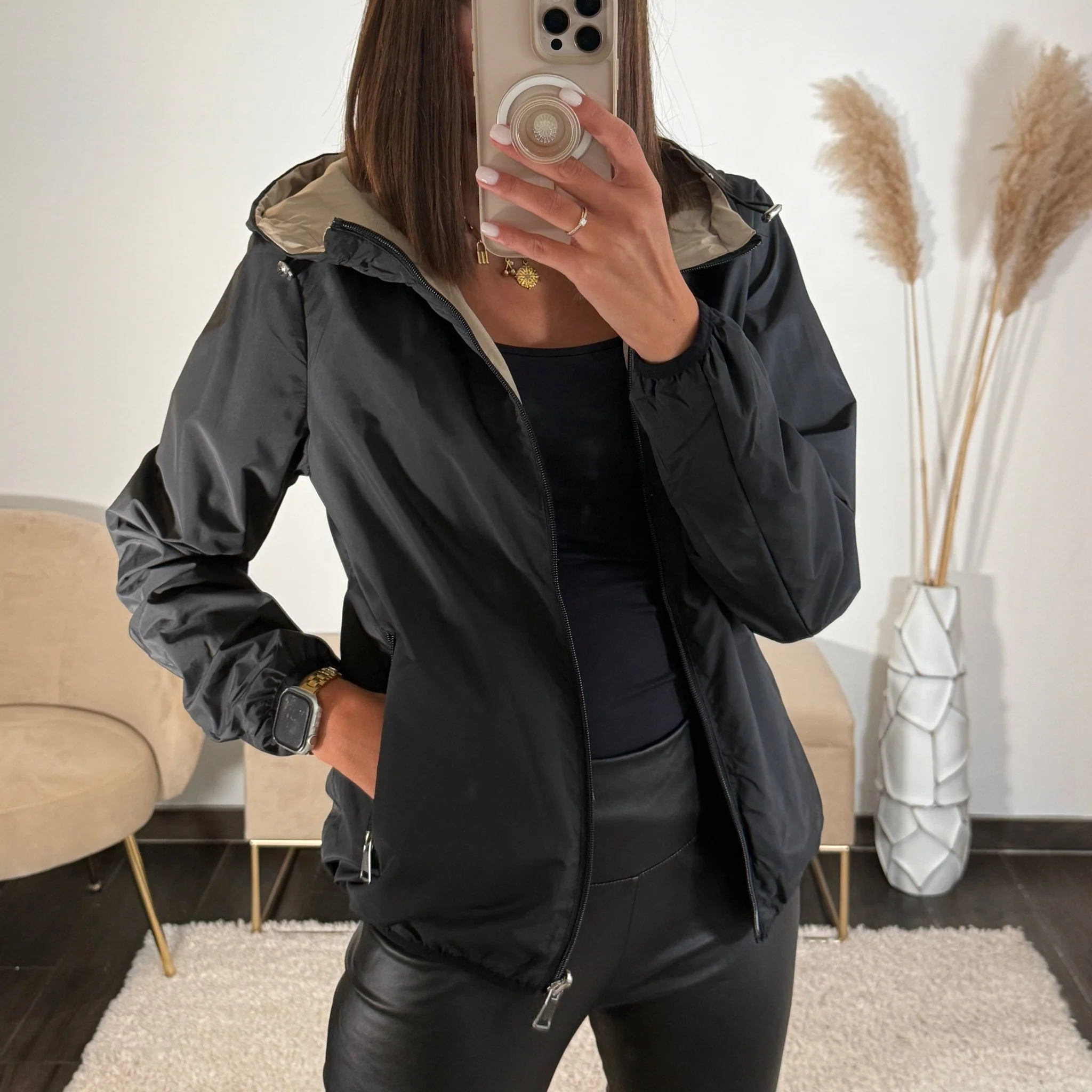 VESTE IMPERMEABLE NOIR ZOE - Image 2