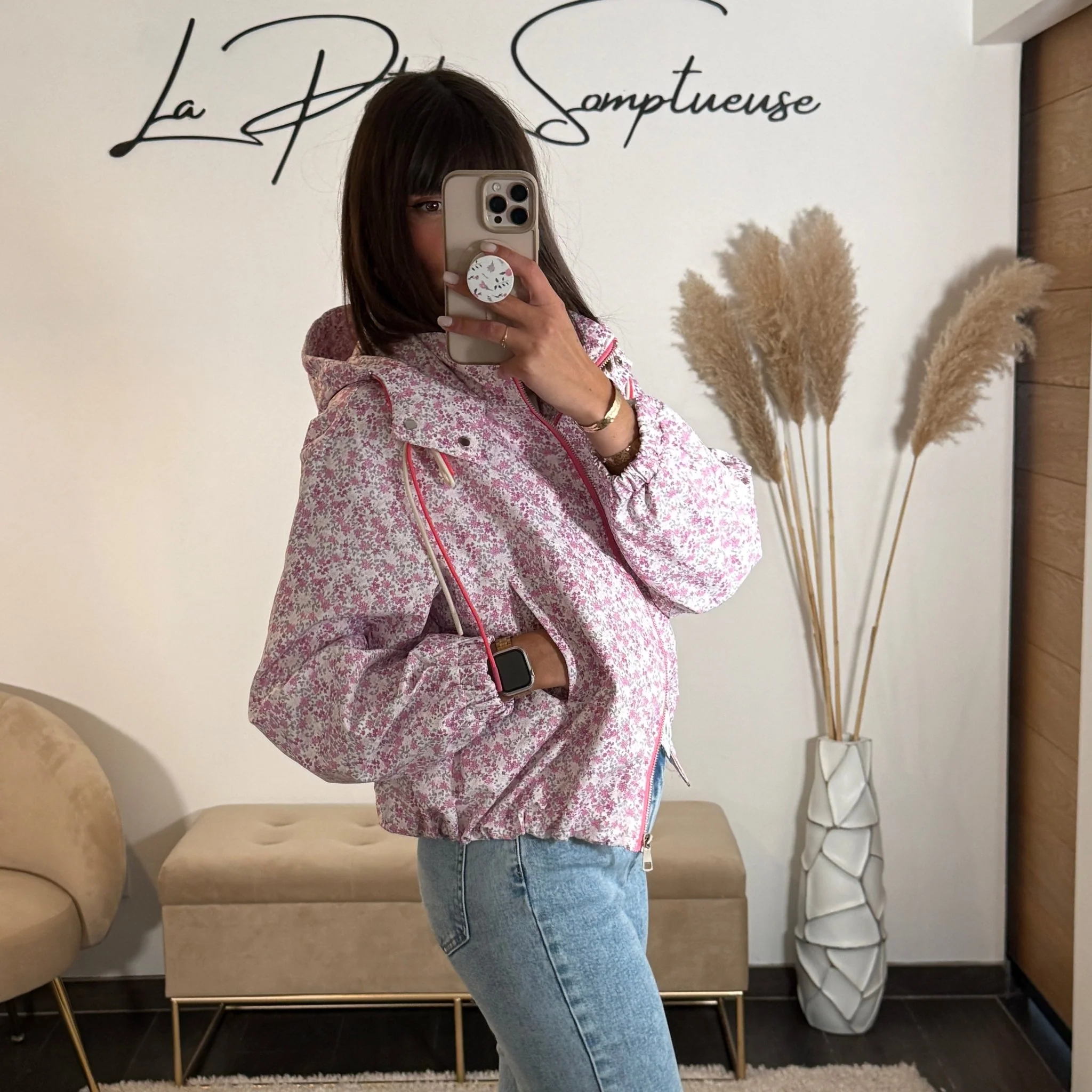 VESTE IMPERMEABLE ROSE FLOWERS - Image 2