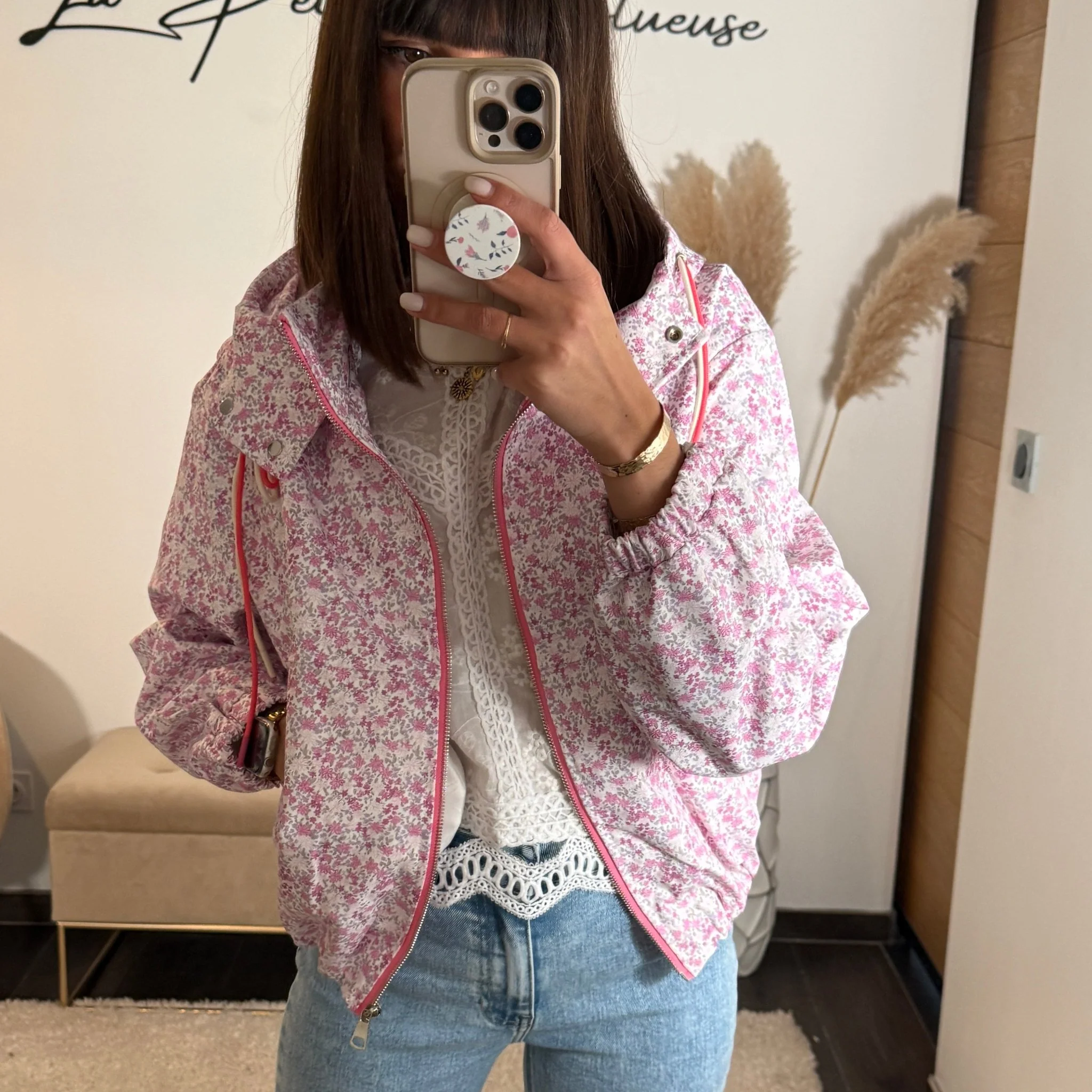 VESTE IMPERMEABLE ROSE FLOWERS - Image 3