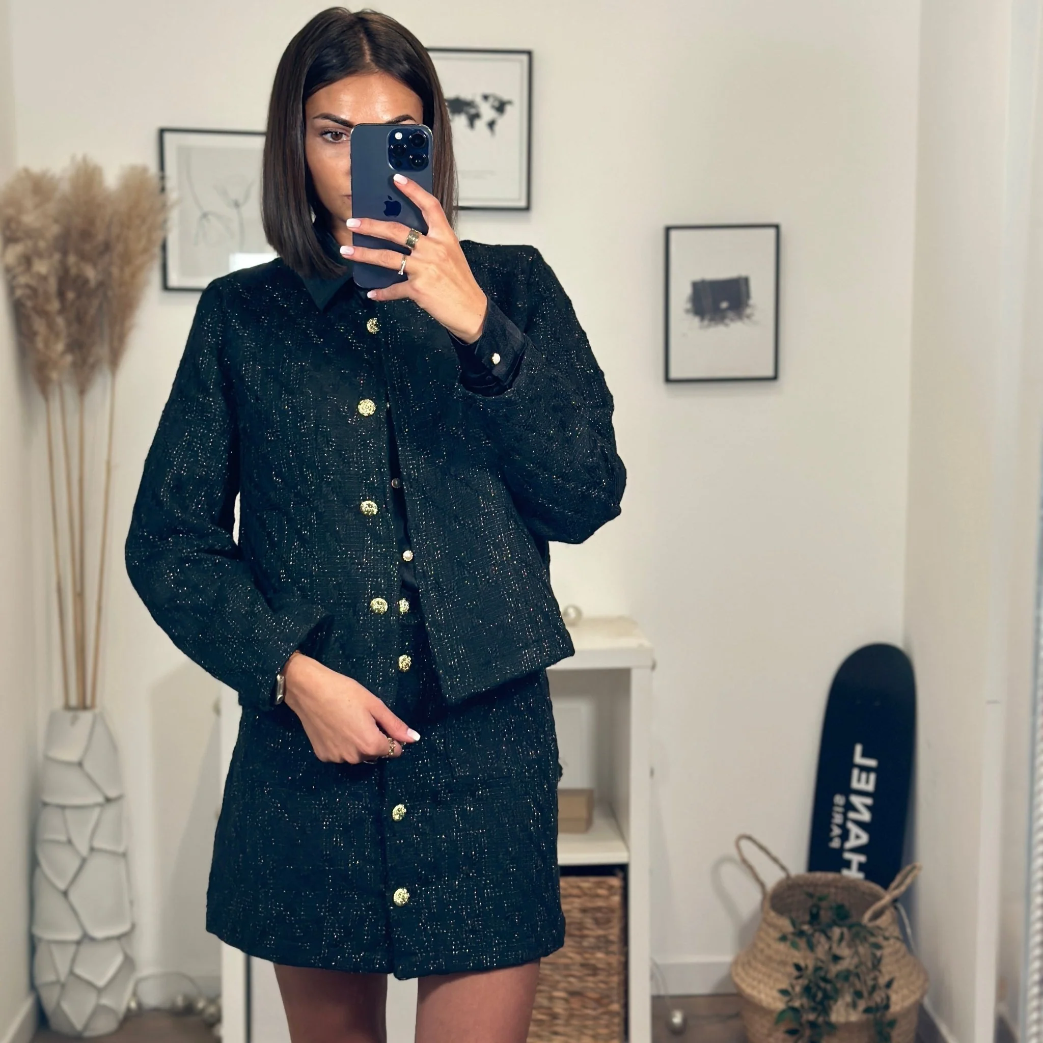 VESTE NOIRE TWEED ALINA - Image 2