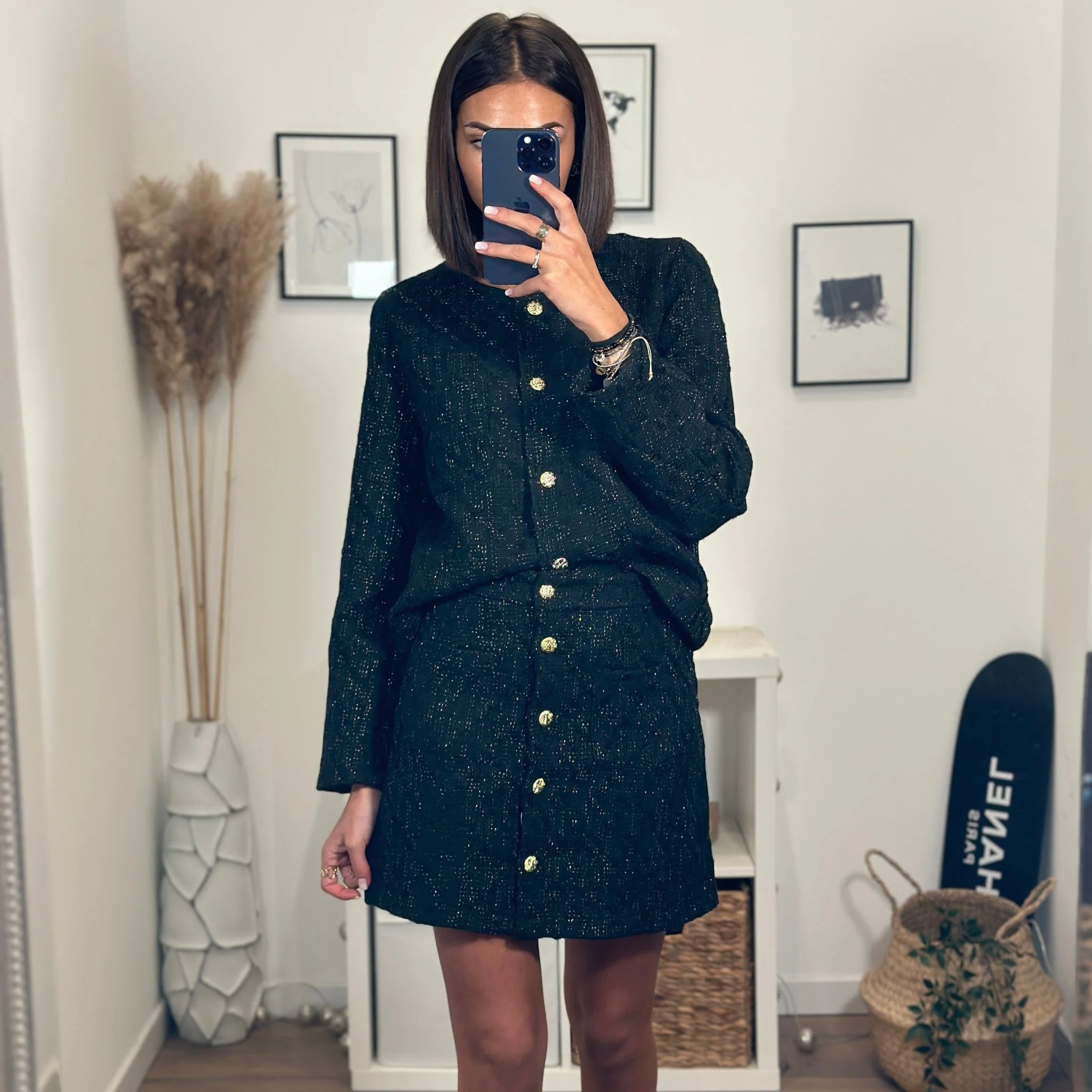 VESTE NOIRE TWEED ALINA - Image 3