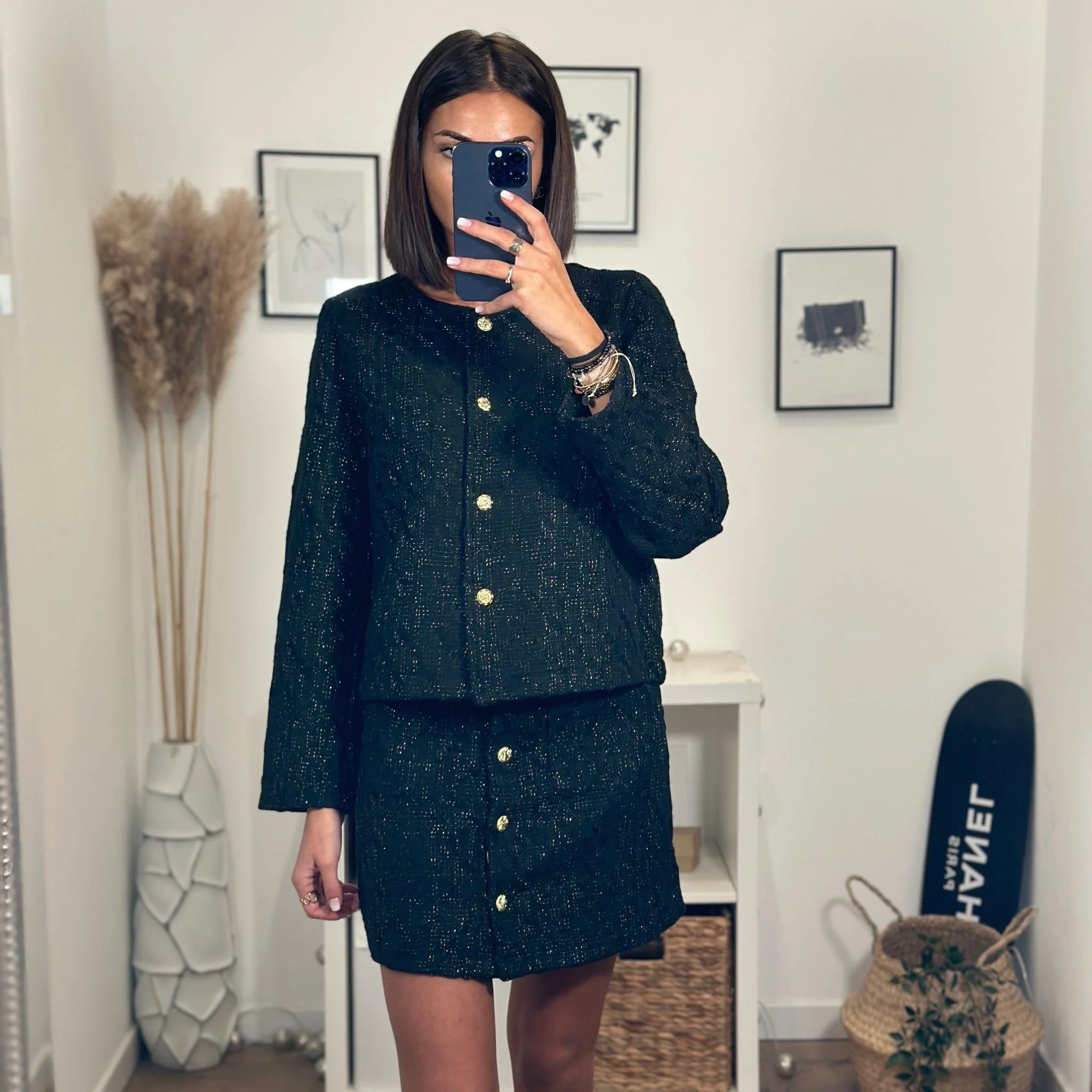 VESTE NOIRE TWEED ALINA - Image 4