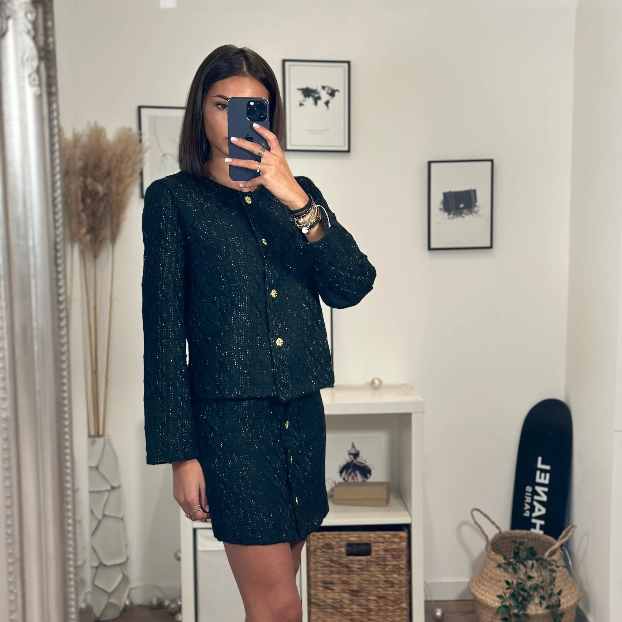 VESTE NOIRE TWEED ALINA - Image 5