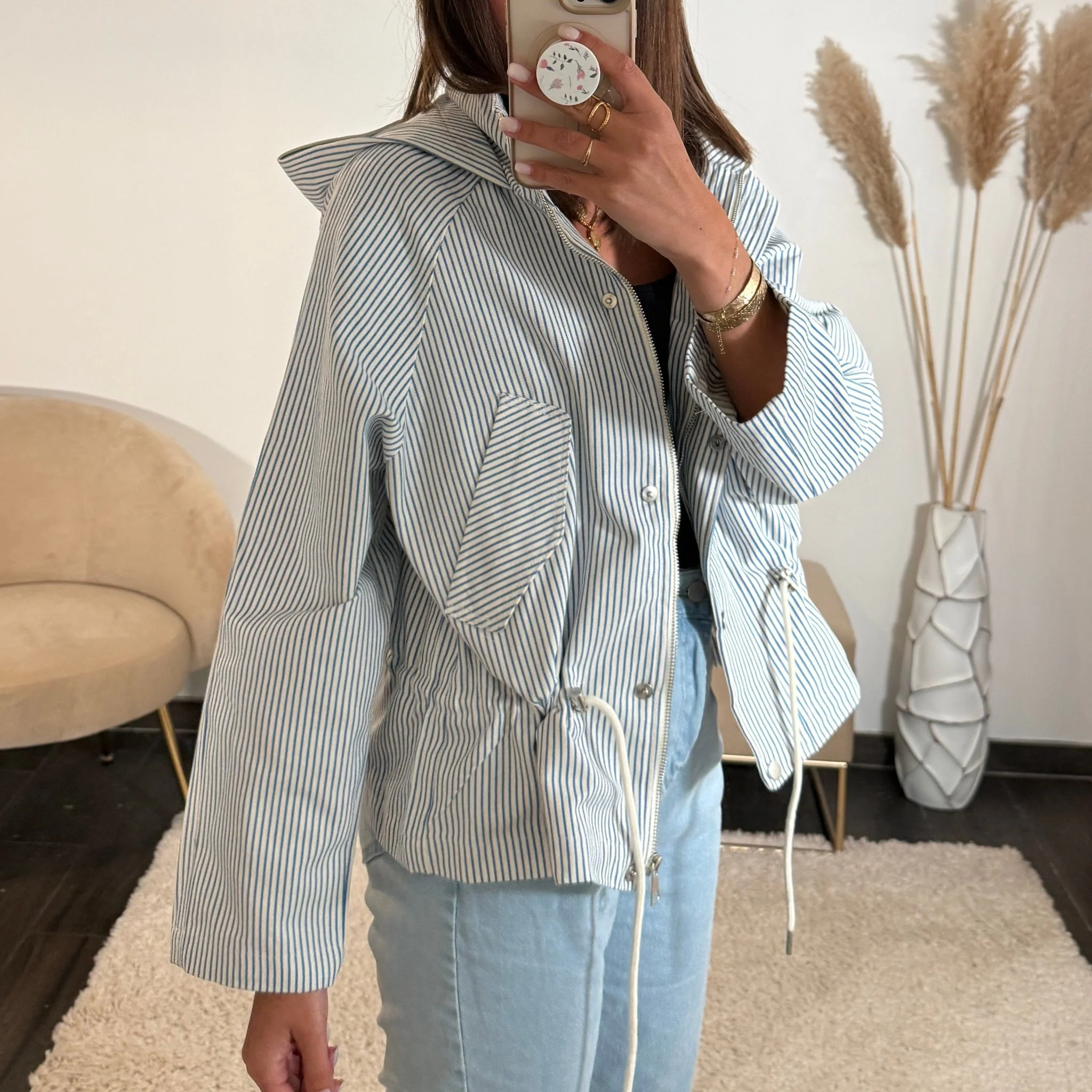 VESTE RAYEE BLEU MELIA - Image 2