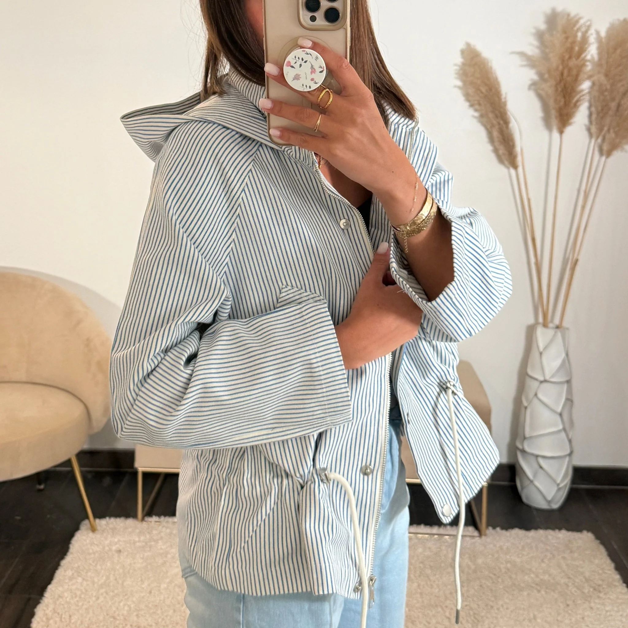 VESTE RAYEE BLEU MELIA - Image 3