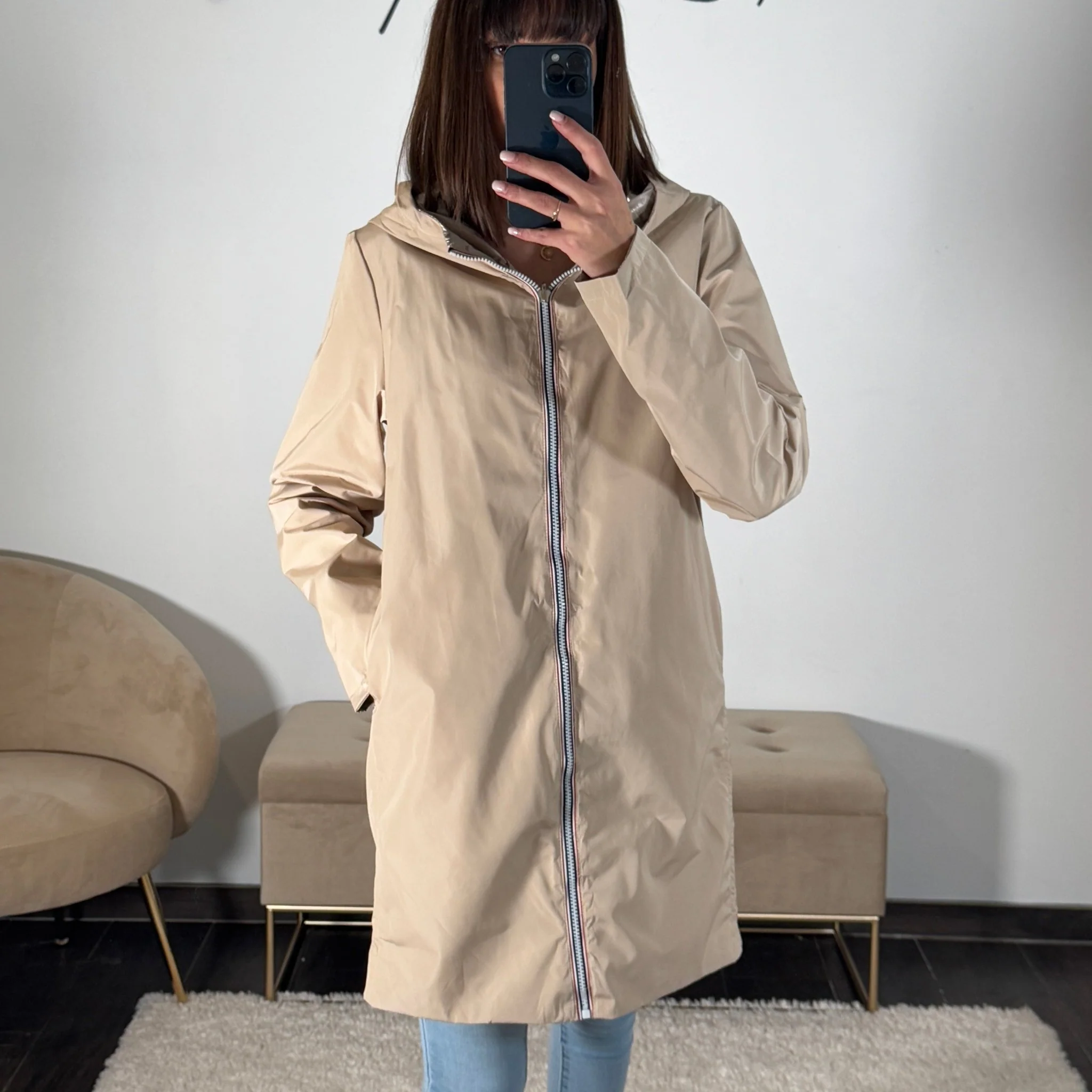 VESTE REVERSIBLE IMPERMEABLE BEIGE - Image 5