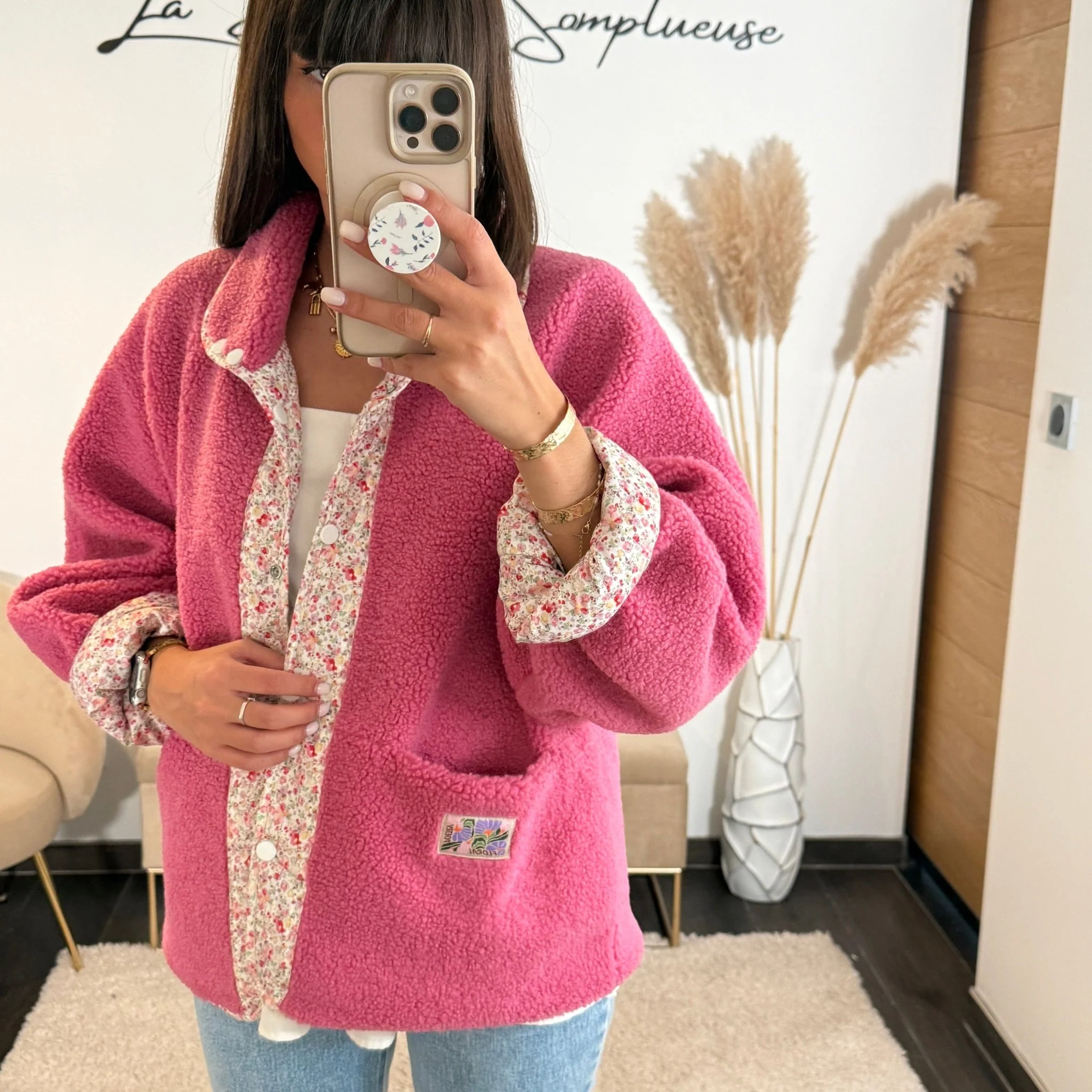 VESTE REVERSIBLE ROSE FLOWERS - Image 3