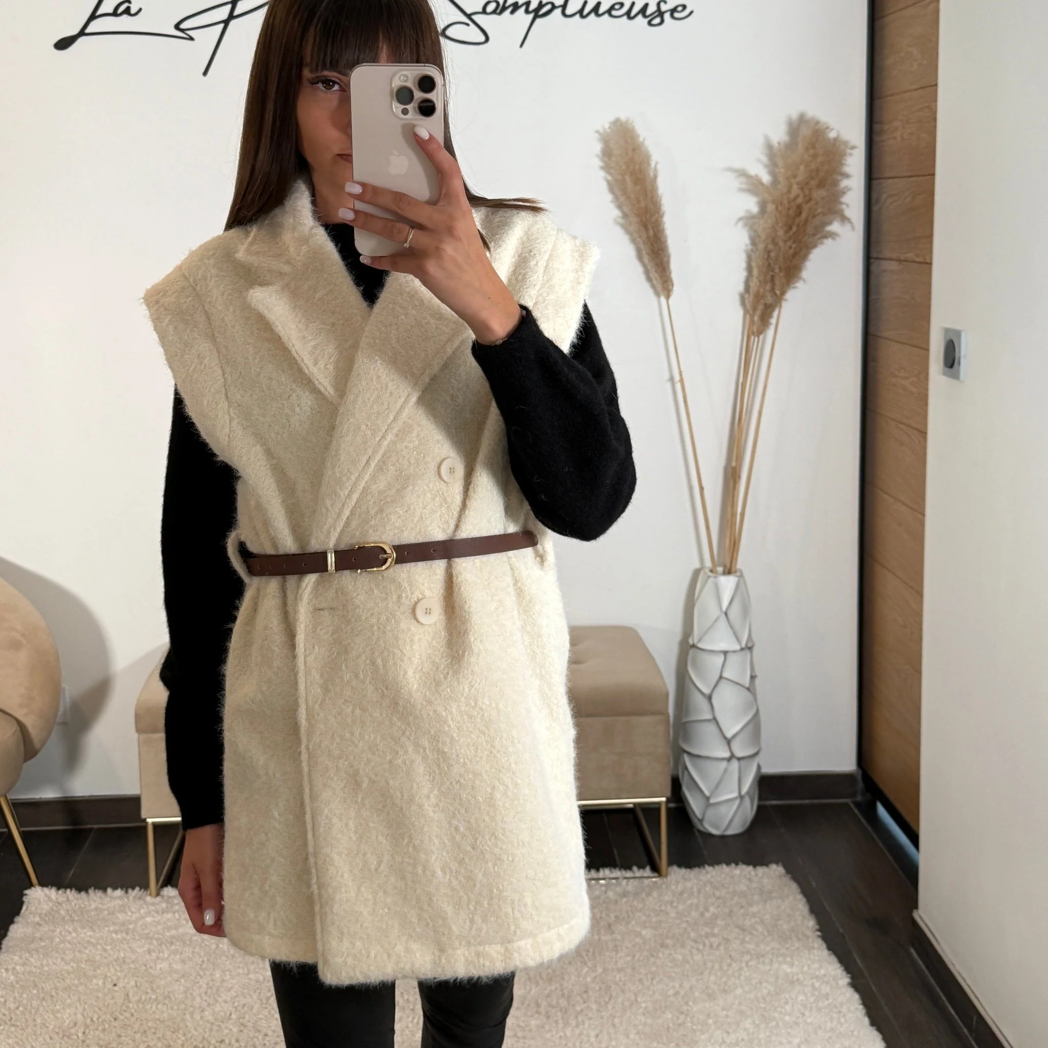 VESTE SANS MANCHE ECRU AUREL - Image 2