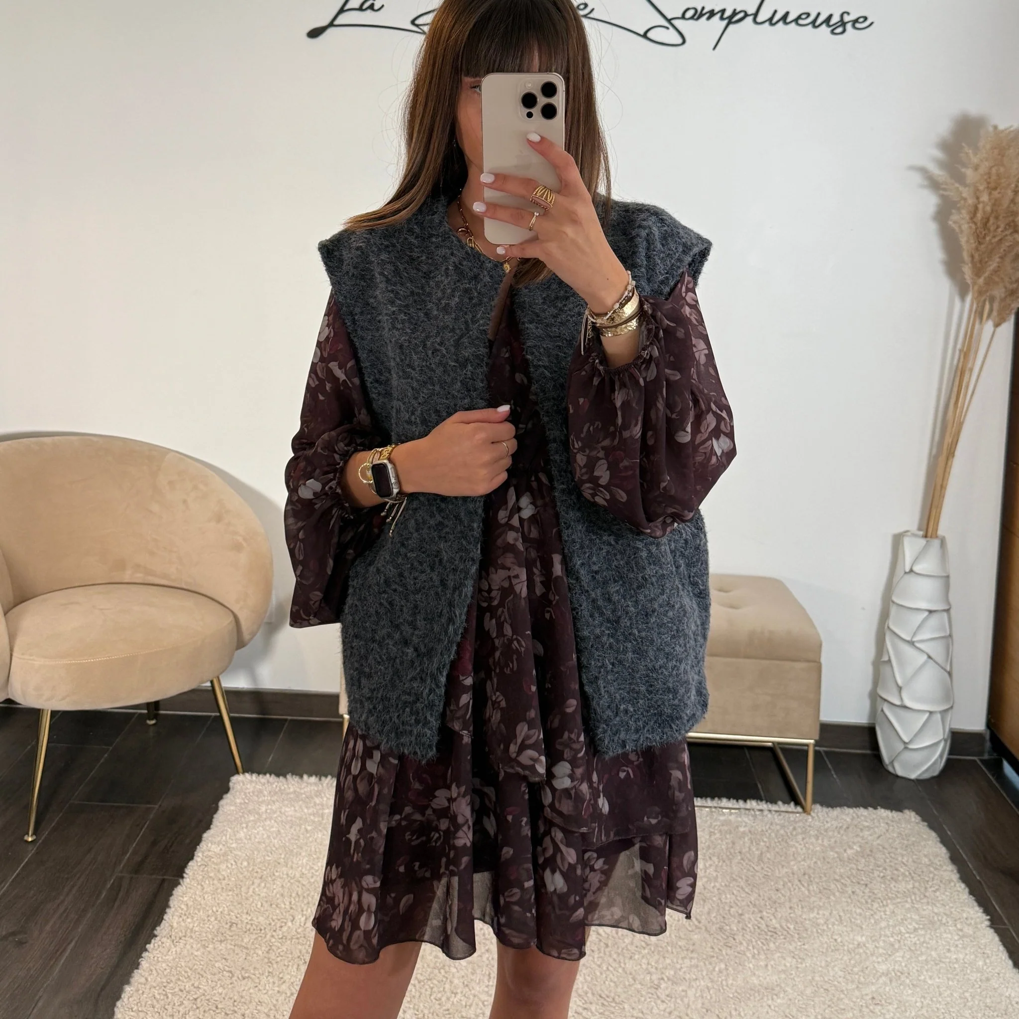 VESTE SANS MANCHE GRISE LUMIA