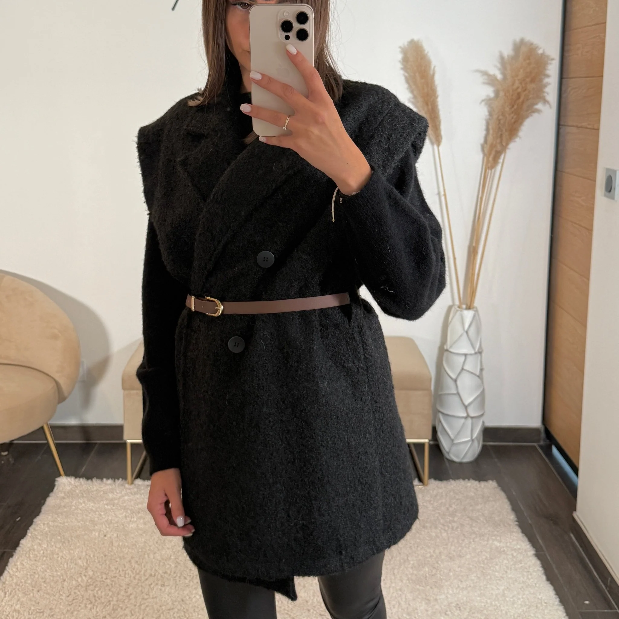 VESTE SANS MANCHE NOIR AUREL - Image 3