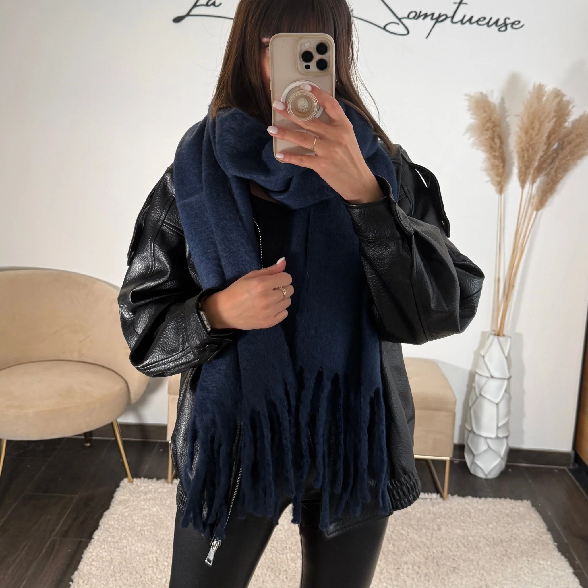 VESTE SIMILICUIRE NOIRE CLEA - Image 2
